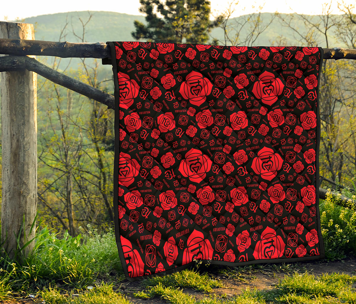 Muladhara Chakra Pattern Print Quilt