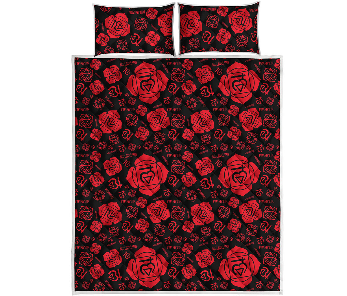 Muladhara Chakra Pattern Print Quilt Bed Set