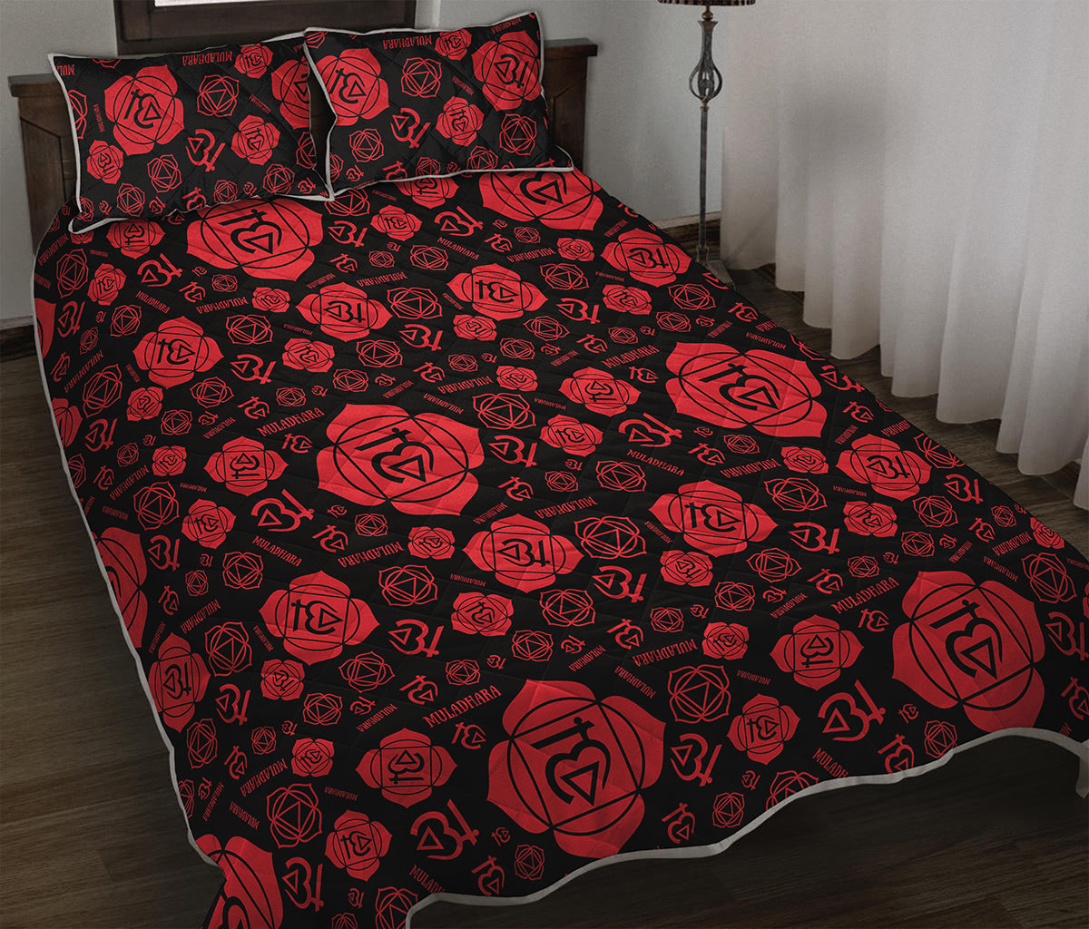 Muladhara Chakra Pattern Print Quilt Bed Set
