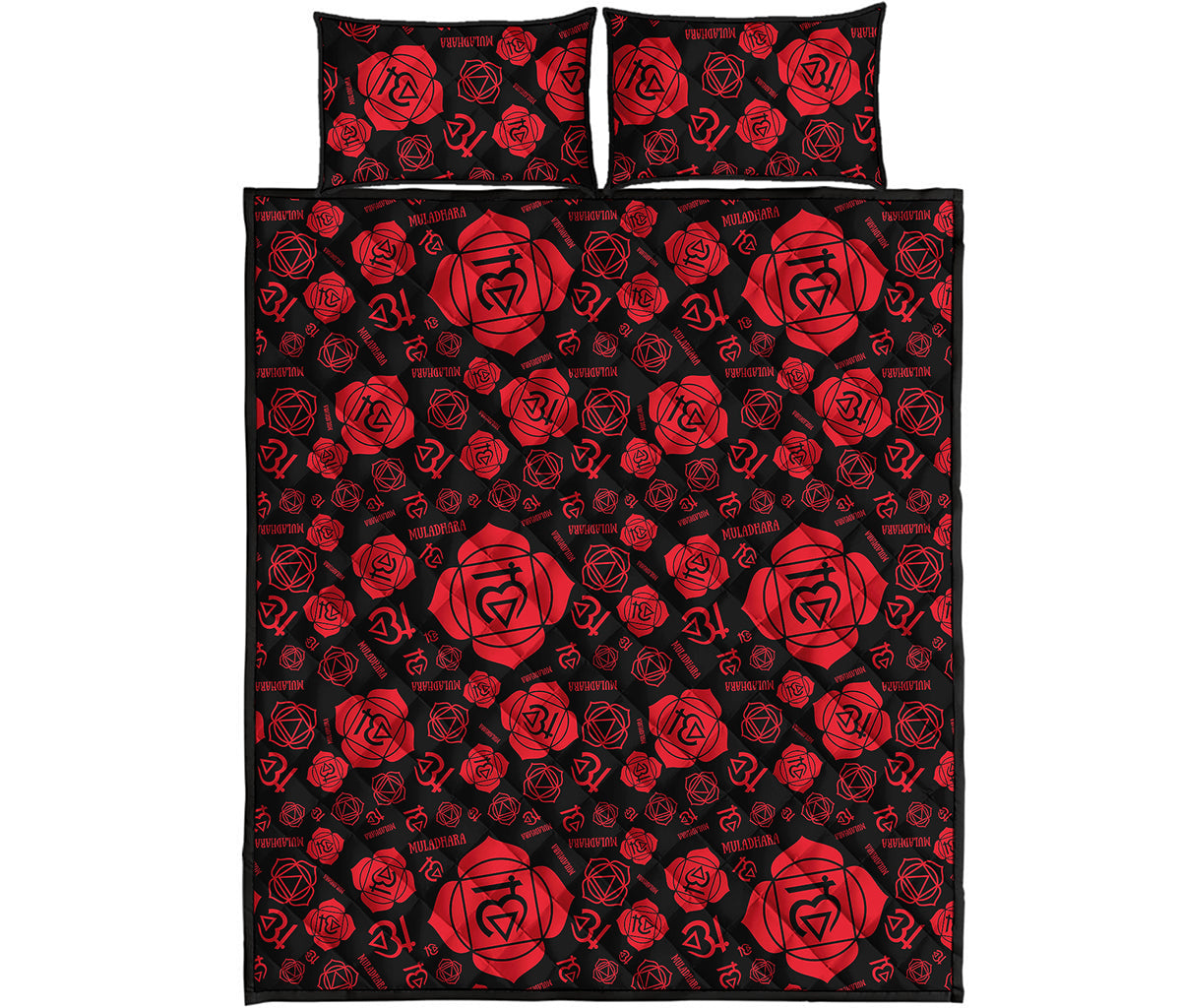 Muladhara Chakra Pattern Print Quilt Bed Set