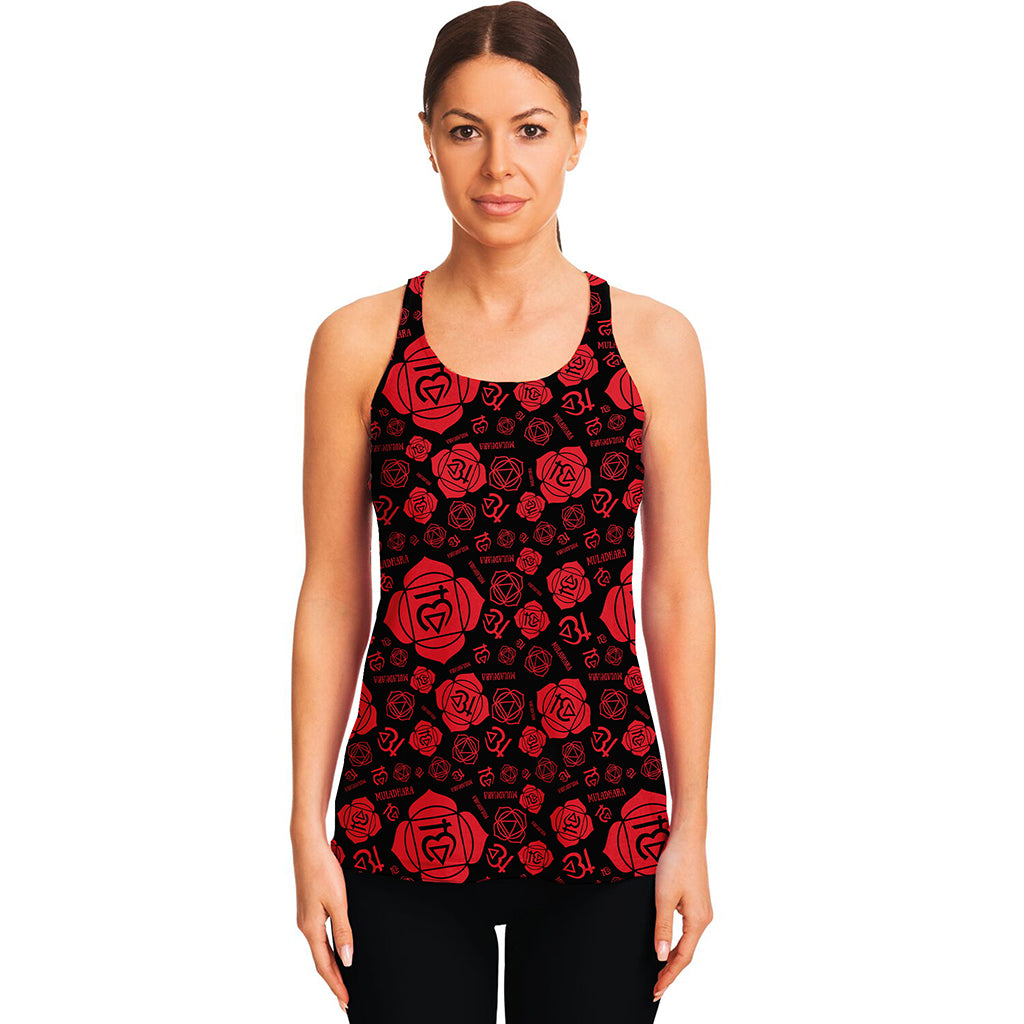 Muladhara Chakra Pattern Print Women's Racerback Tank Top