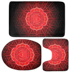Muladhara Chakra Spiritual Print 3 Piece Bath Mat Set