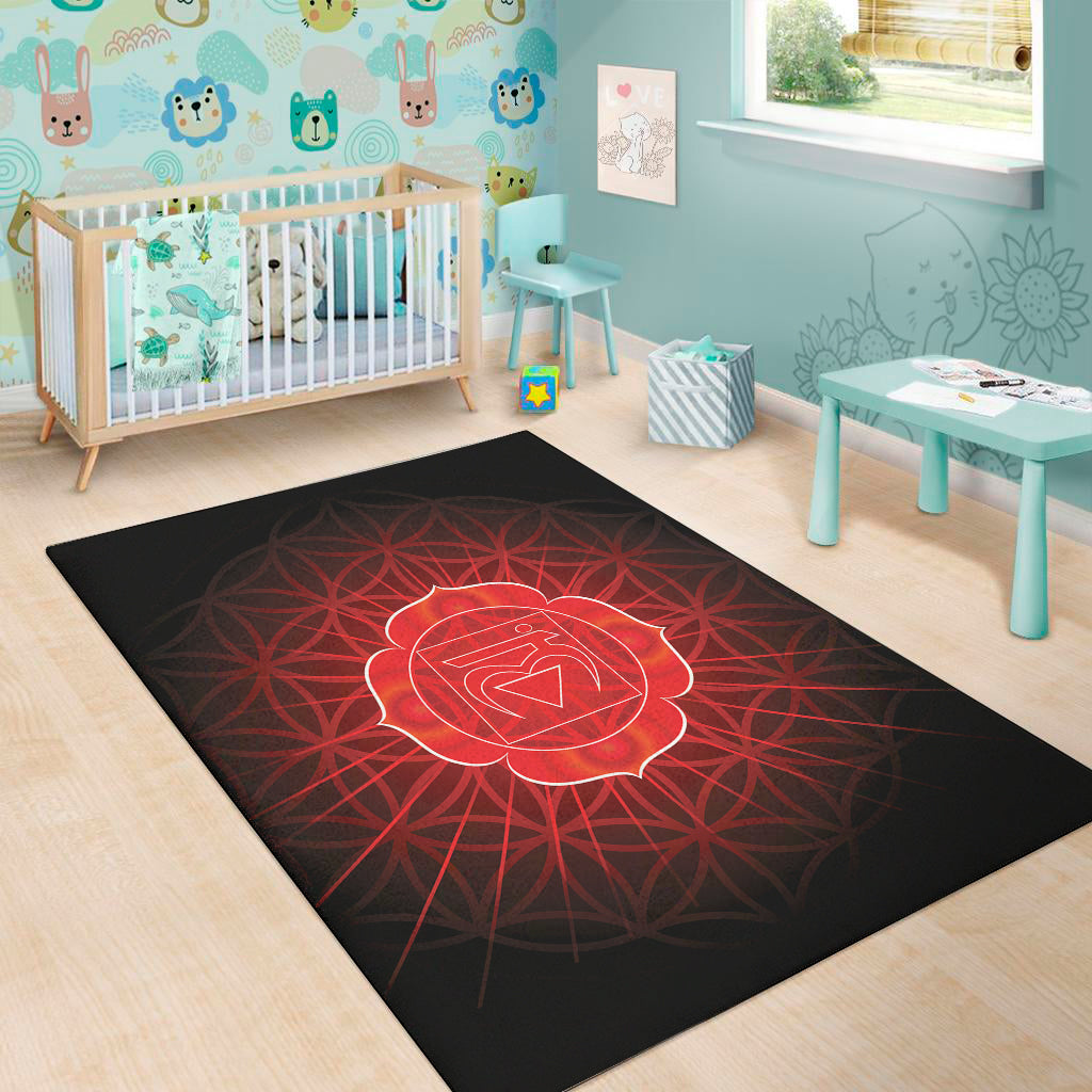 Muladhara Chakra Spiritual Print Area Rug