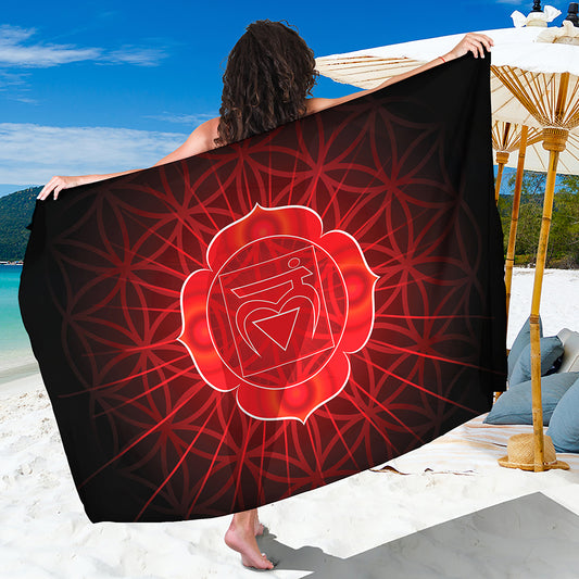 Muladhara Chakra Spiritual Print Beach Sarong Wrap
