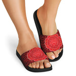 Muladhara Chakra Spiritual Print Black Slide Sandals