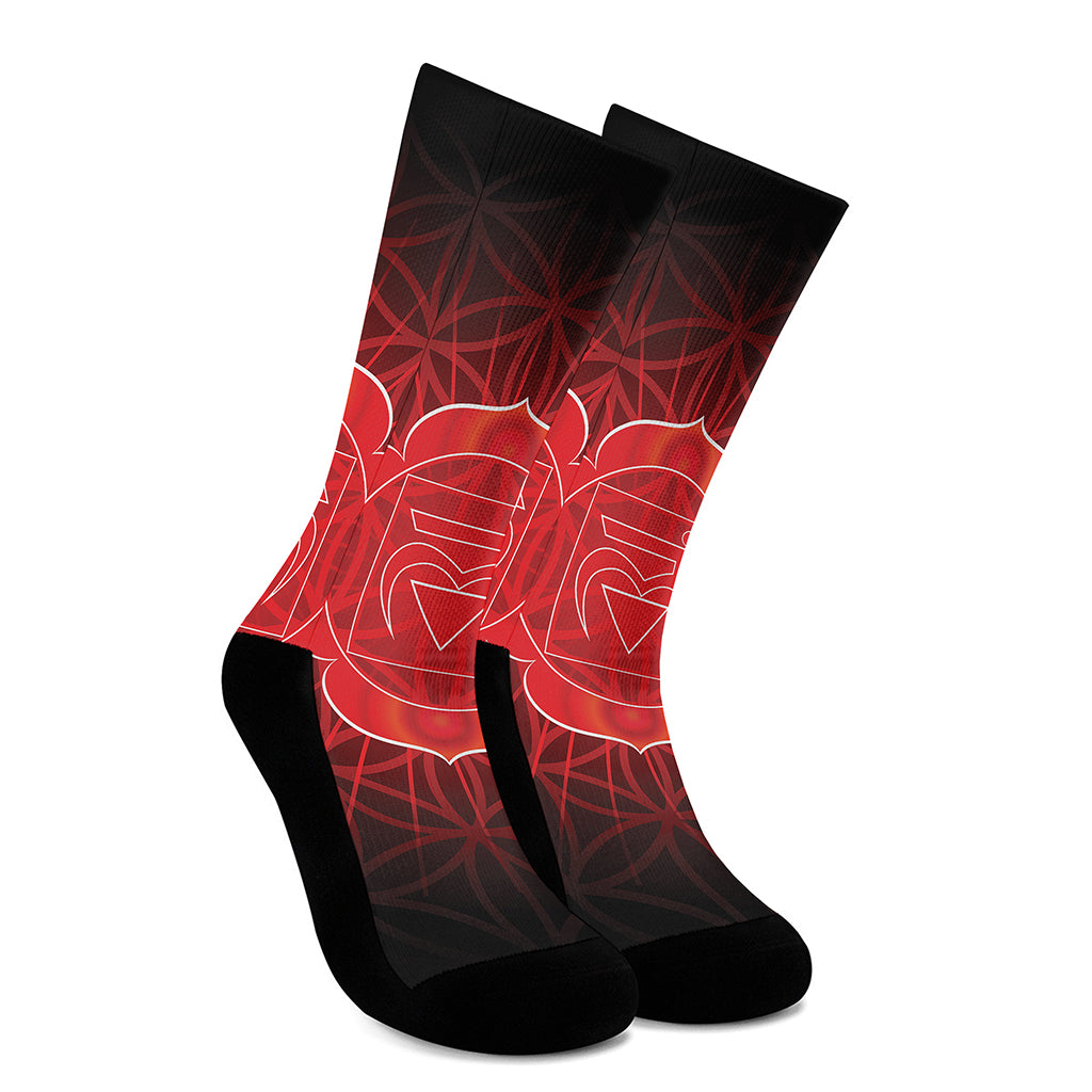 Muladhara Chakra Spiritual Print Crew Socks