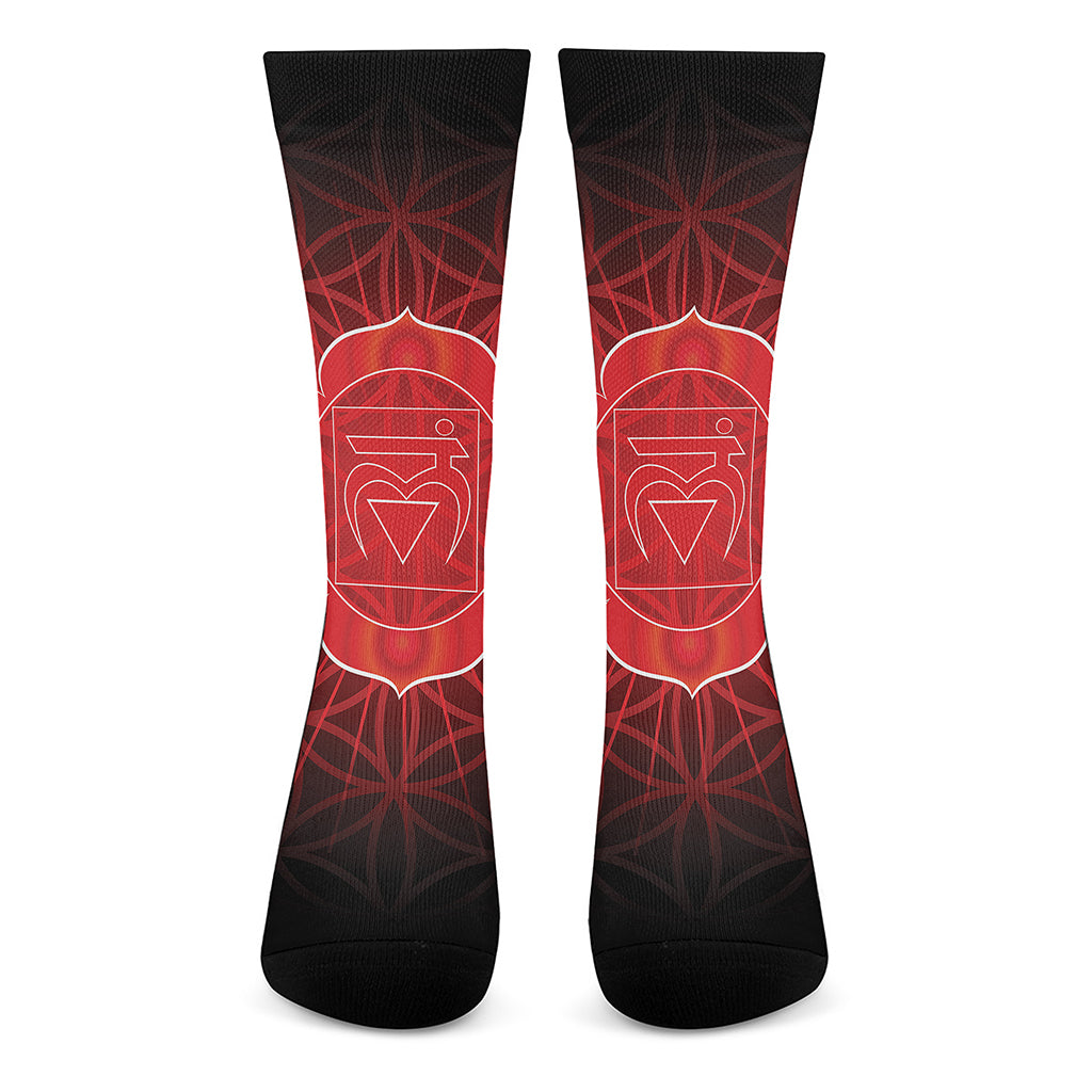 Muladhara Chakra Spiritual Print Crew Socks