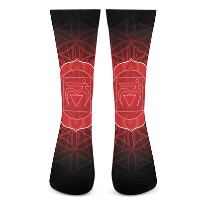 Muladhara Chakra Spiritual Print Crew Socks