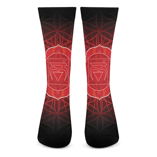 Muladhara Chakra Spiritual Print Crew Socks