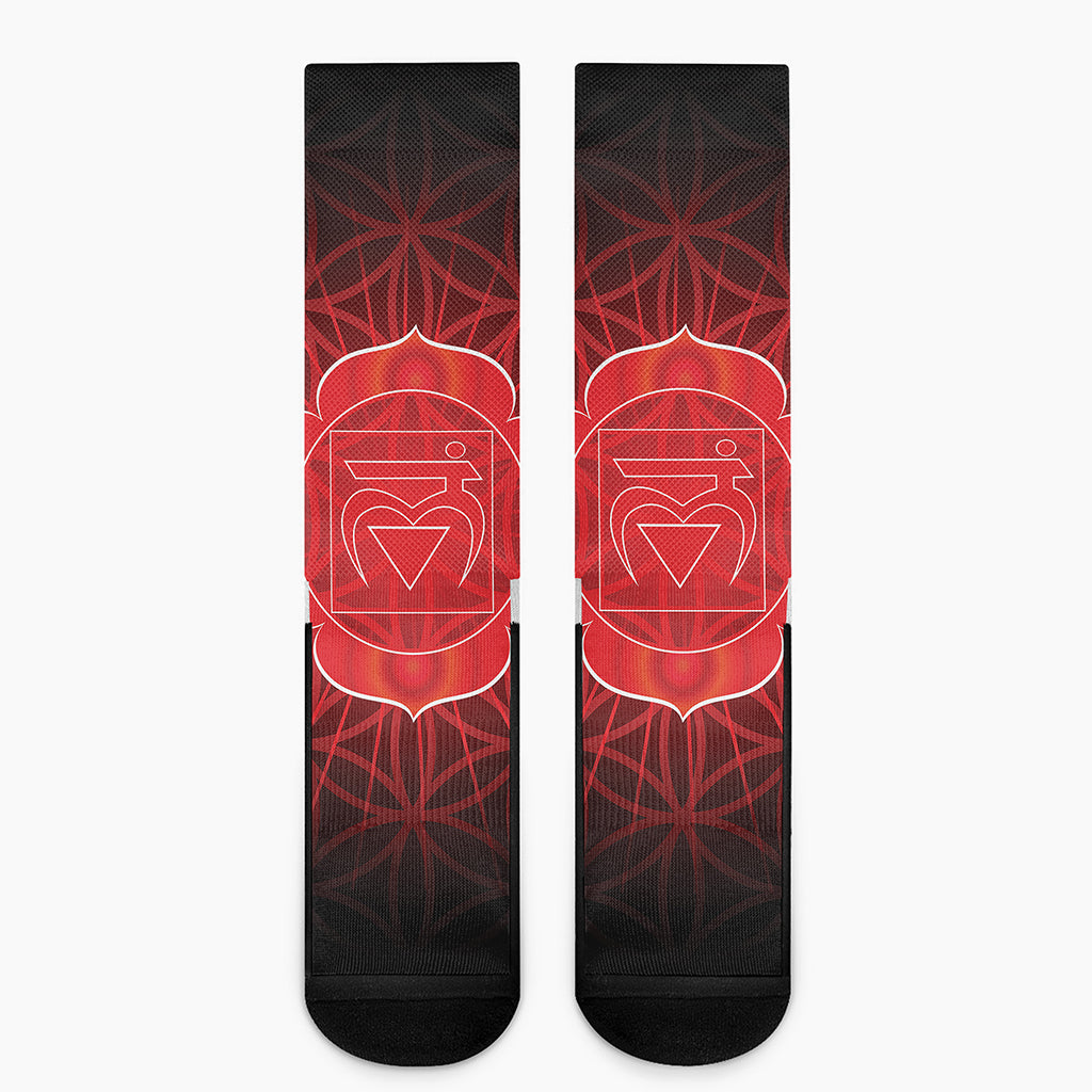 Muladhara Chakra Spiritual Print Crew Socks