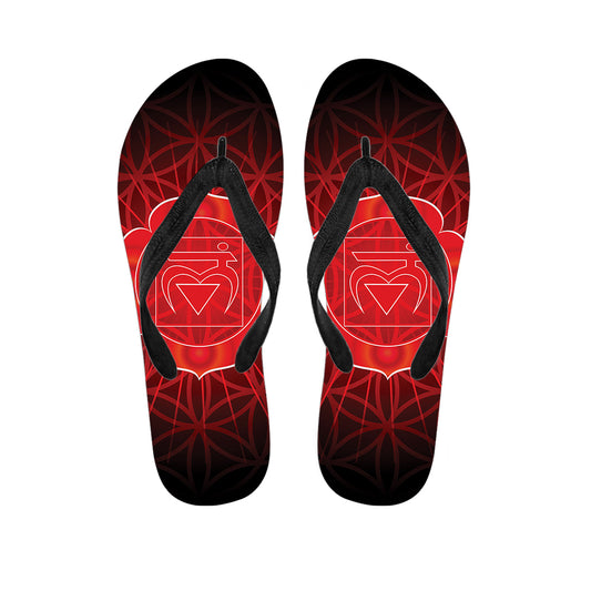Muladhara Chakra Spiritual Print Flip Flops