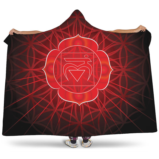 Muladhara Chakra Spiritual Print Hooded Blanket