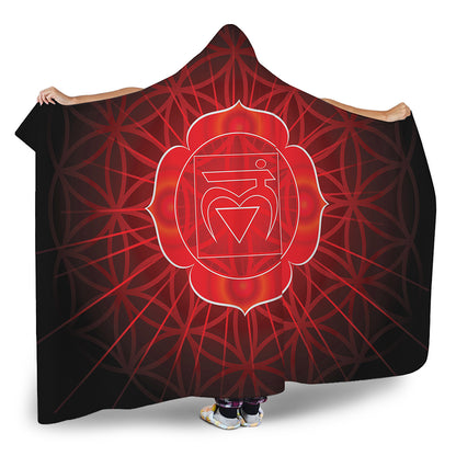 Muladhara Chakra Spiritual Print Hooded Blanket