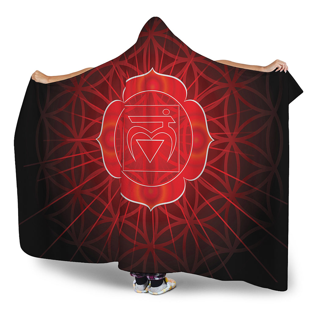 Muladhara Chakra Spiritual Print Hooded Blanket