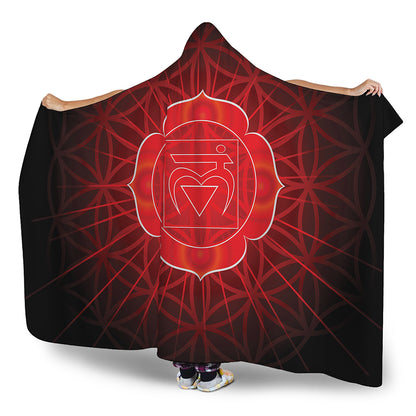 Muladhara Chakra Spiritual Print Hooded Blanket