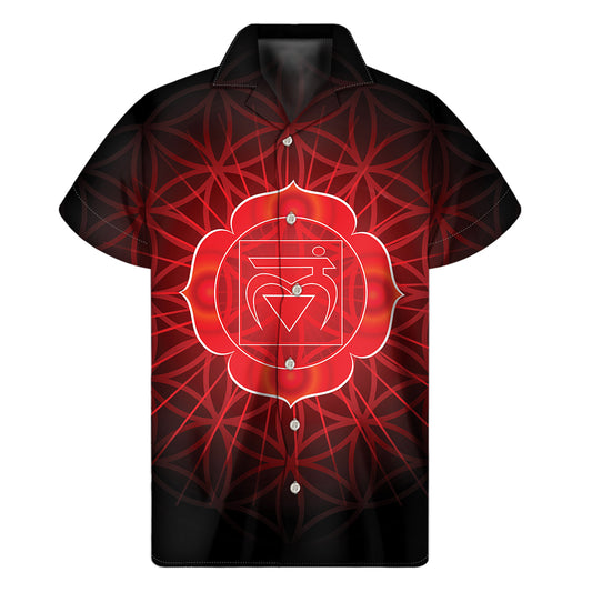 Muladhara Chakra Spiritual Print Men's Short Sleeve Shirt
