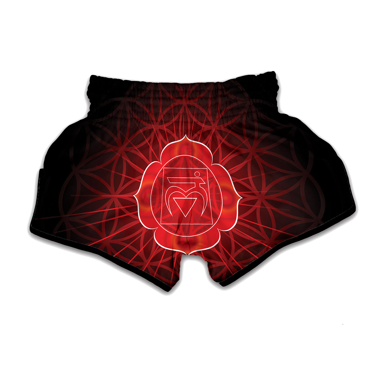 Muladhara Chakra Spiritual Print Muay Thai Boxing Shorts