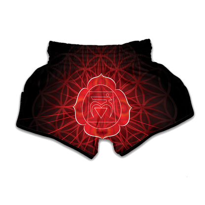 Muladhara Chakra Spiritual Print Muay Thai Boxing Shorts