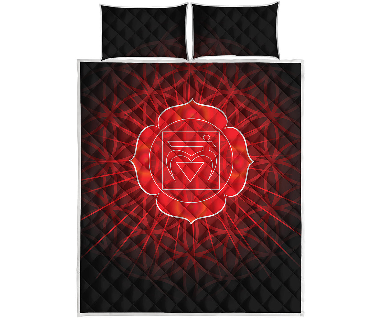 Muladhara Chakra Spiritual Print Quilt Bed Set