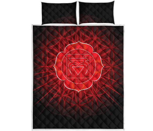 Muladhara Chakra Spiritual Print Quilt Bed Set