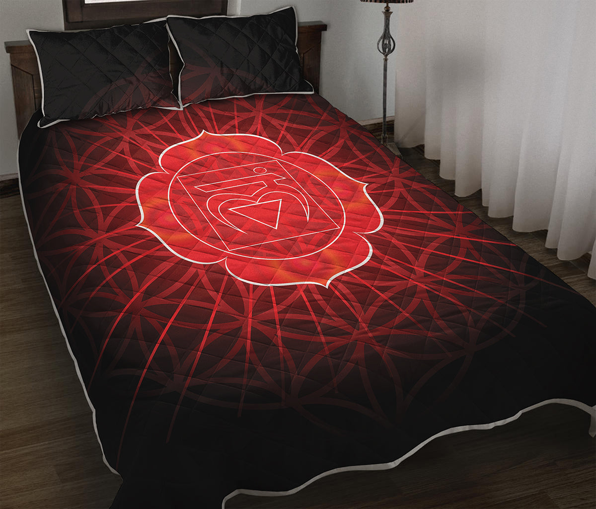 Muladhara Chakra Spiritual Print Quilt Bed Set