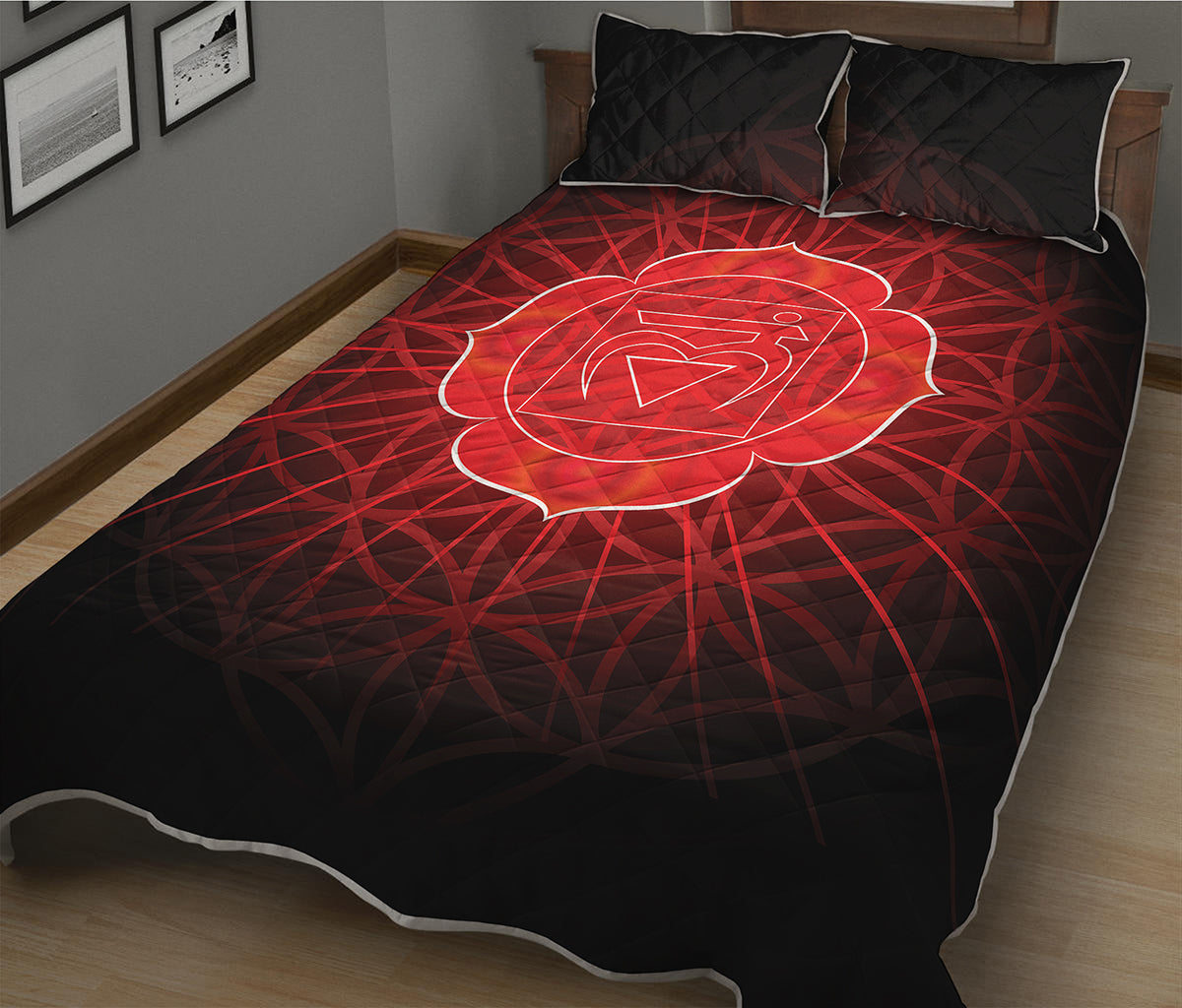Muladhara Chakra Spiritual Print Quilt Bed Set
