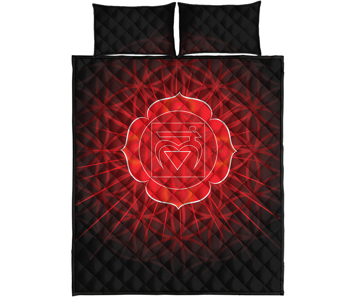 Muladhara Chakra Spiritual Print Quilt Bed Set