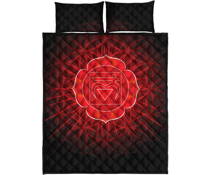 Muladhara Chakra Spiritual Print Quilt Bed Set