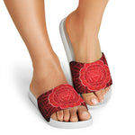 Muladhara Chakra Spiritual Print White Slide Sandals