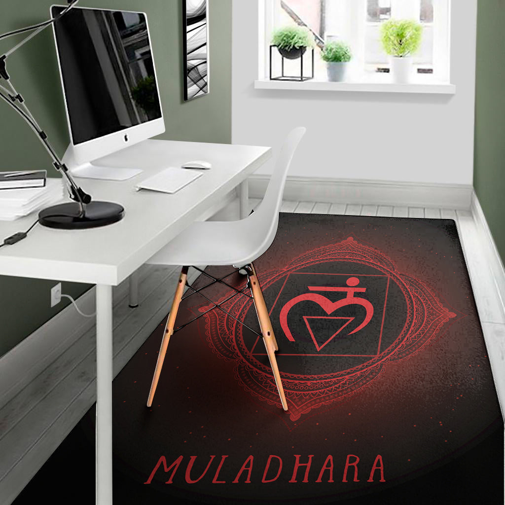 Muladhara Chakra Symbol Print Area Rug