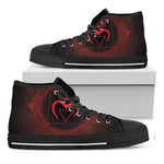 Muladhara Chakra Symbol Print Black High Top Shoes