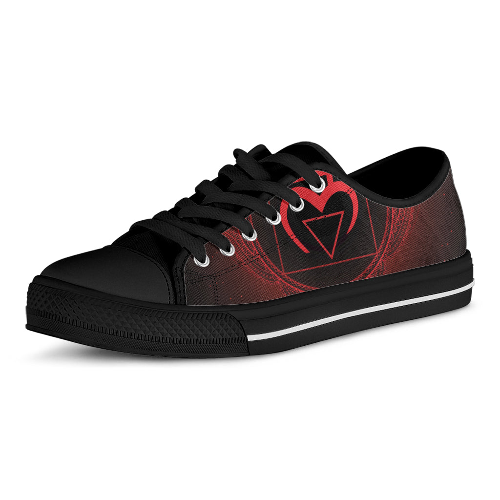 Muladhara Chakra Symbol Print Black Low Top Shoes 