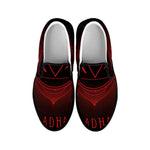 Muladhara Chakra Symbol Print Black Slip On Shoes