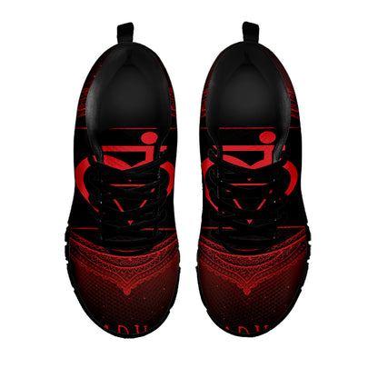 Muladhara Chakra Symbol Print Black Sneakers