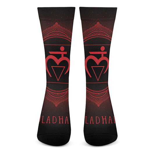 Muladhara Chakra Symbol Print Crew Socks