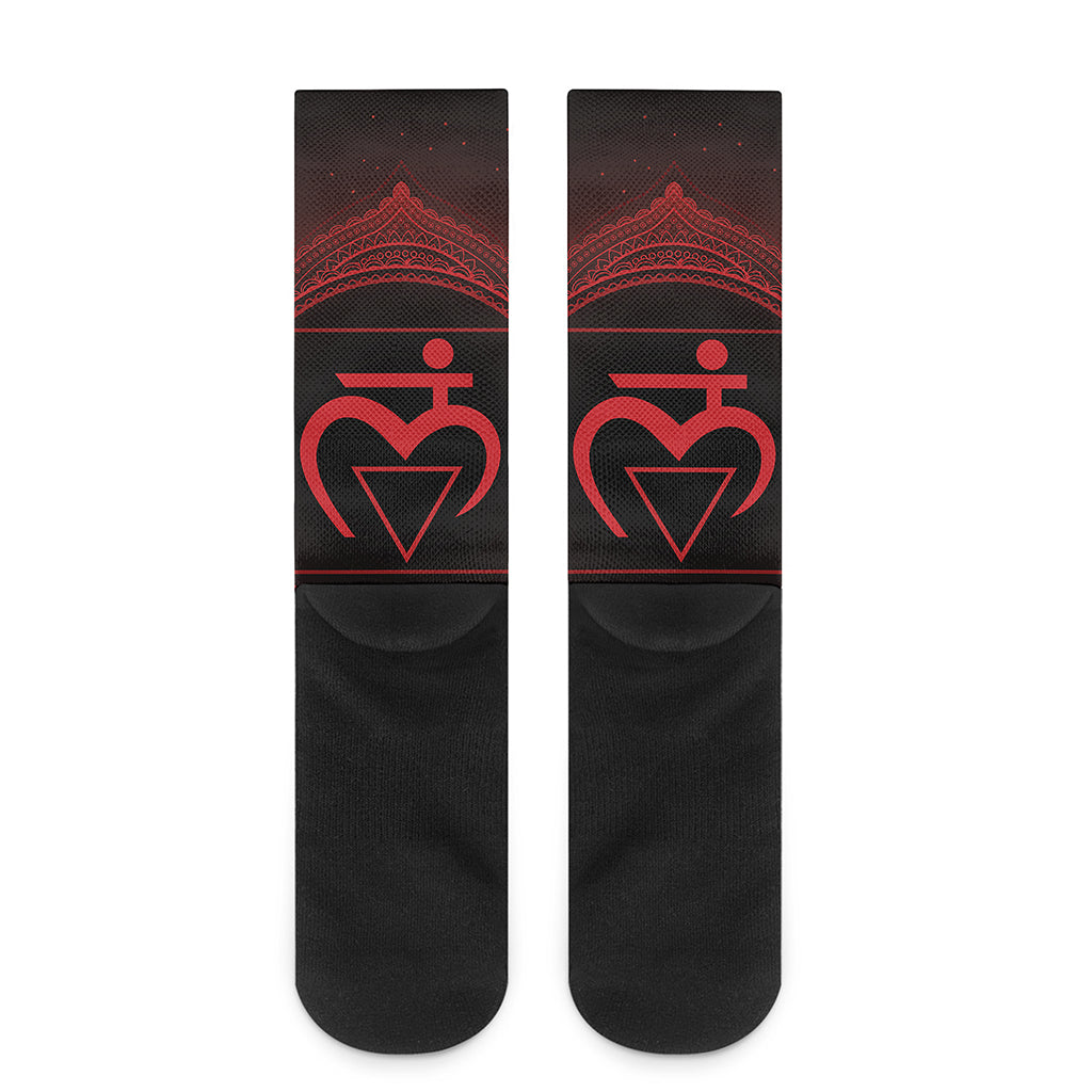 Muladhara Chakra Symbol Print Crew Socks
