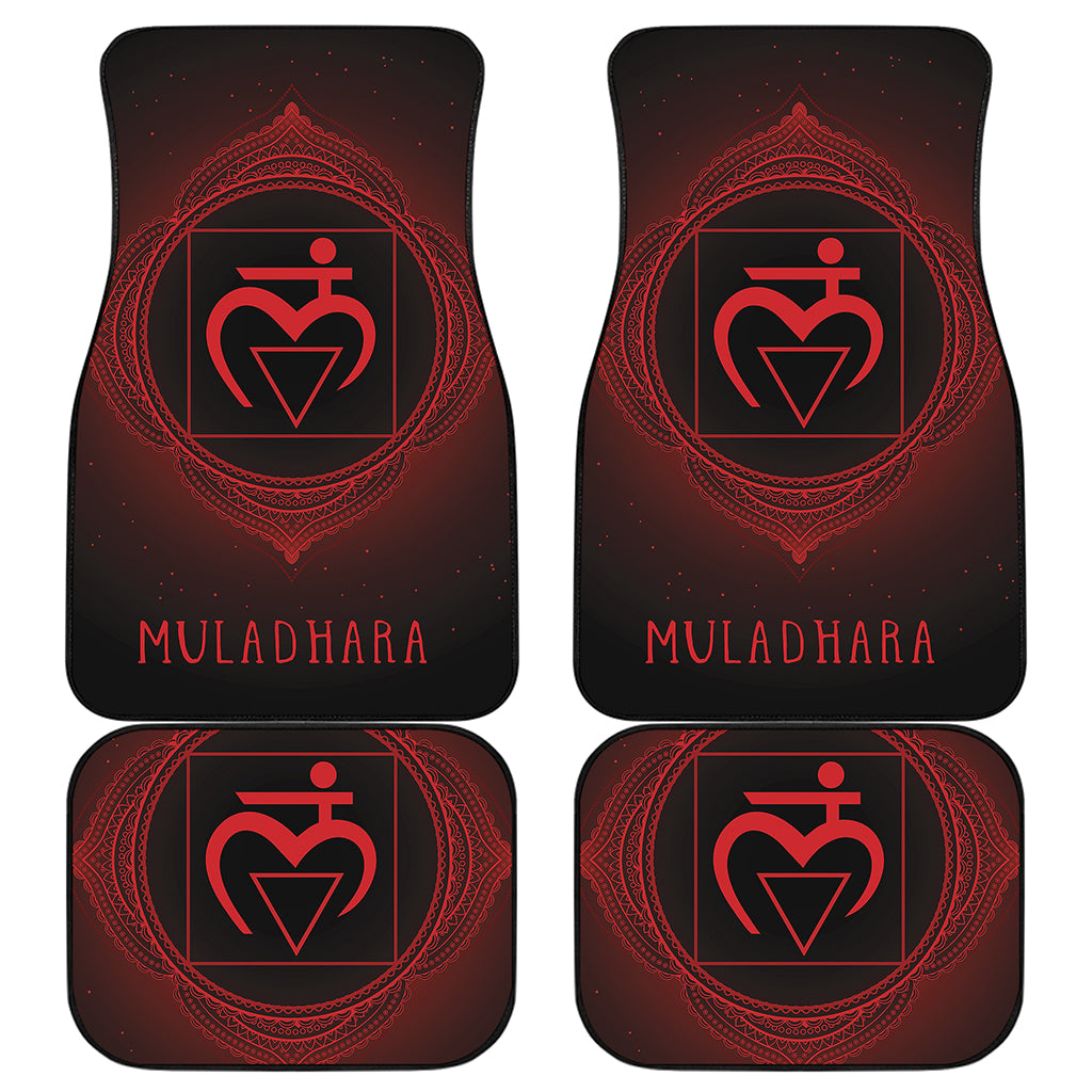 Muladhara Chakra Symbol Print Front and Back Car Floor Mats