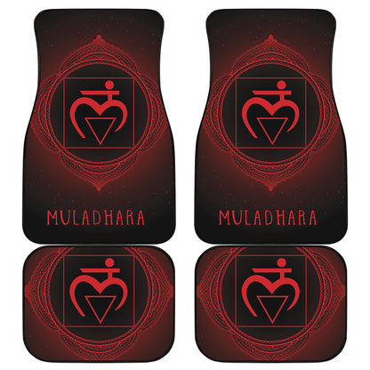 Muladhara Chakra Symbol Print Front and Back Car Floor Mats