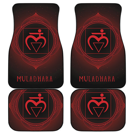 Muladhara Chakra Symbol Print Front and Back Car Floor Mats