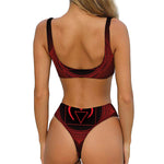 Muladhara Chakra Symbol Print Front Bow Tie Bikini