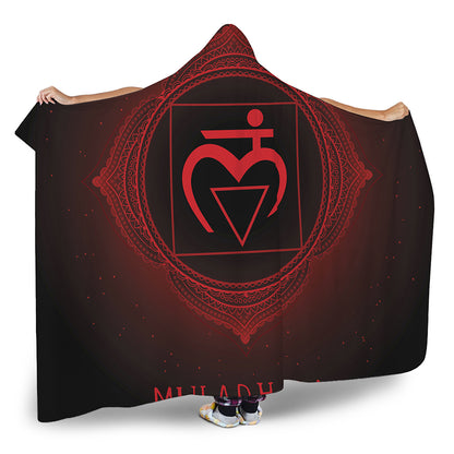 Muladhara Chakra Symbol Print Hooded Blanket