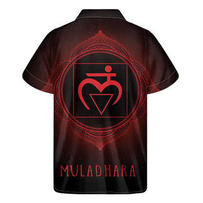 Muladhara Chakra Symbol Print Men's Short Sleeve Shirt