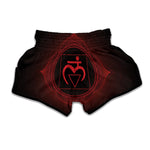 Muladhara Chakra Symbol Print Muay Thai Boxing Shorts