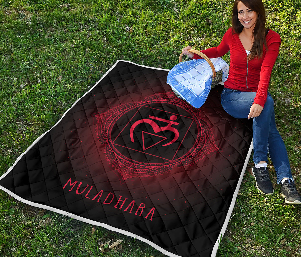 Muladhara Chakra Symbol Print Quilt