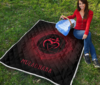 Muladhara Chakra Symbol Print Quilt