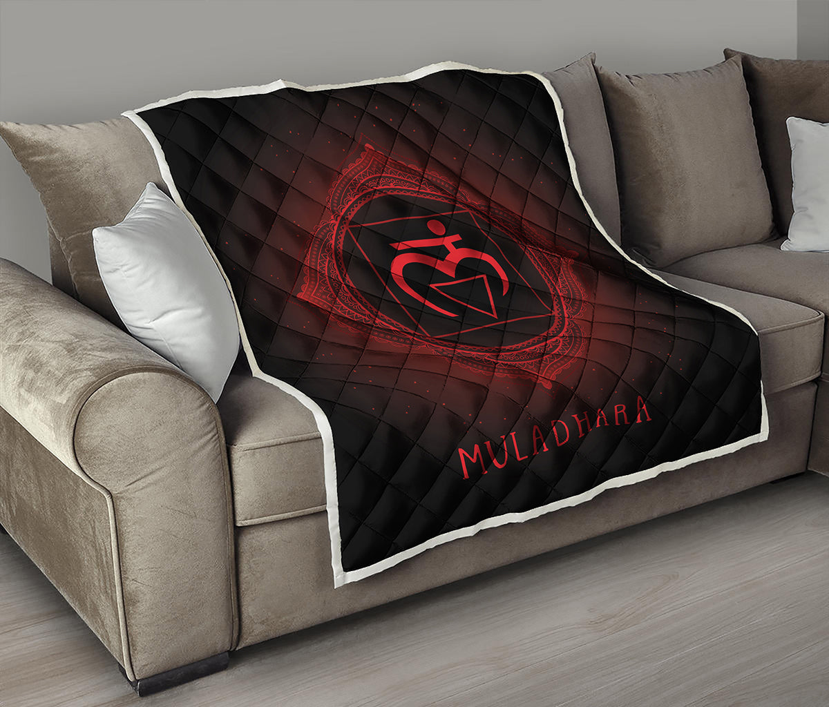 Muladhara Chakra Symbol Print Quilt