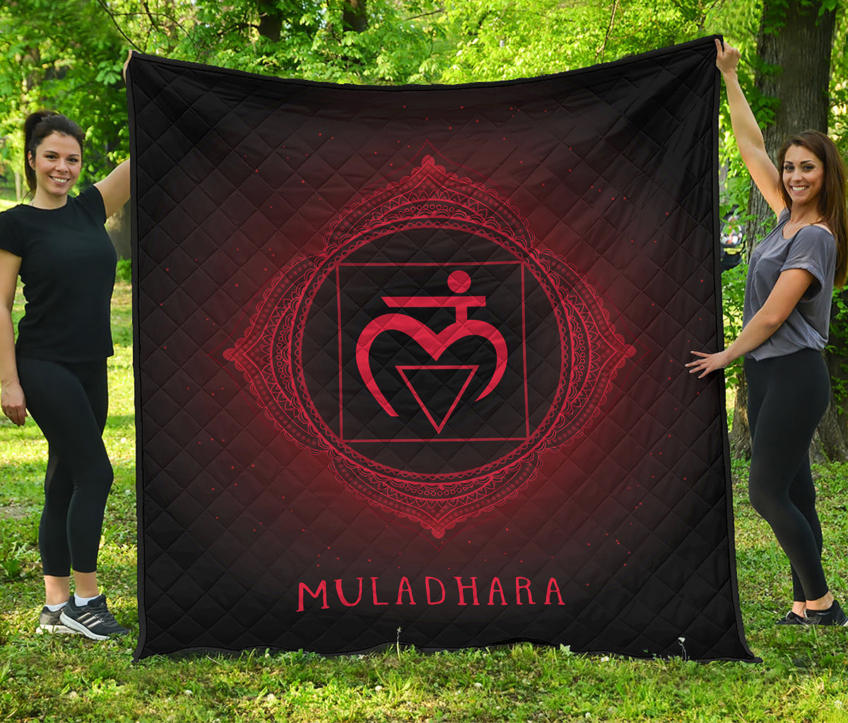 Muladhara Chakra Symbol Print Quilt