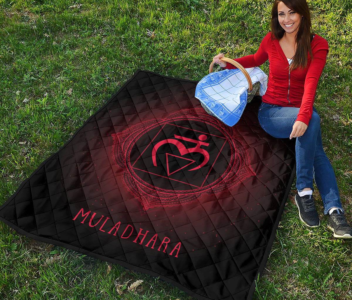 Muladhara Chakra Symbol Print Quilt