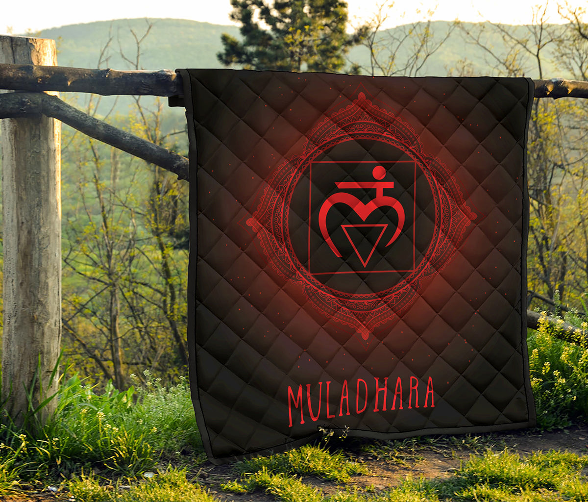 Muladhara Chakra Symbol Print Quilt