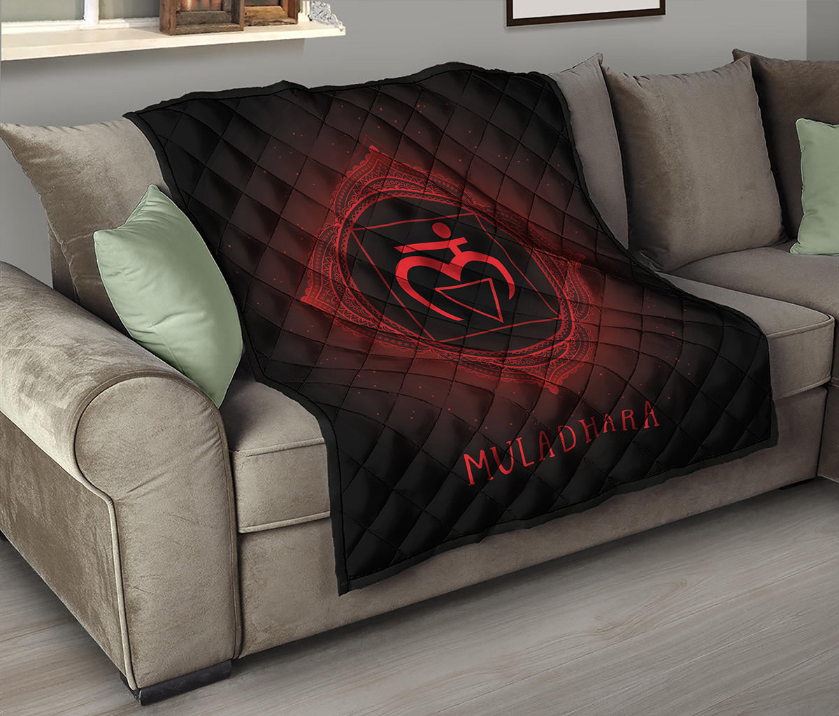 Muladhara Chakra Symbol Print Quilt